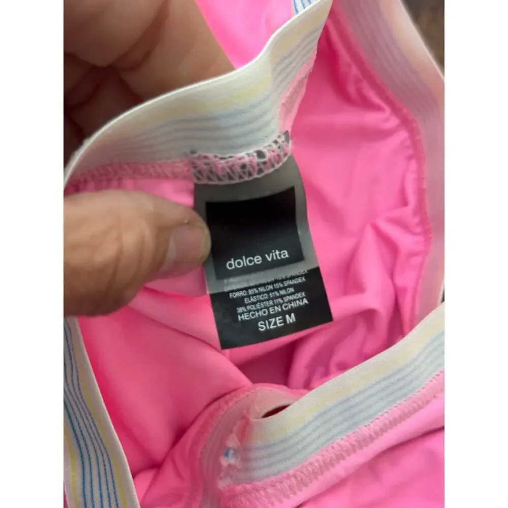 Dolce Vita Women's Pink Blue Blaire One Piece Swimsuit Size Medium